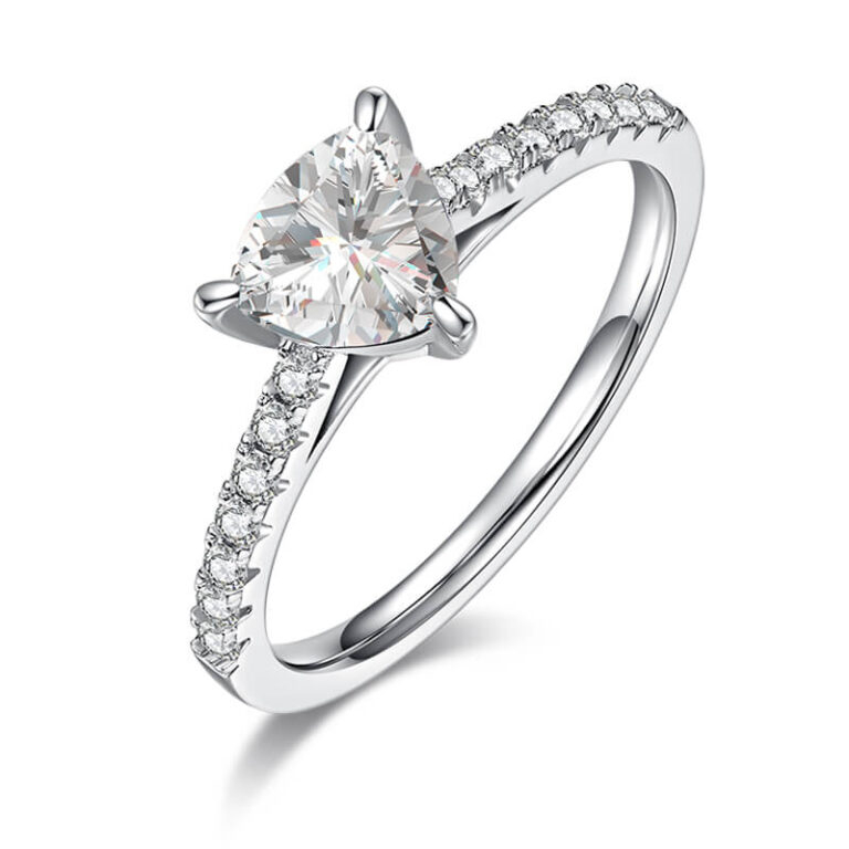 Shop Trillion Cut Moissanite Engagement Ring Online Wejeweler