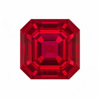 Asscher a coupé un rubis cultivé en laboratoire