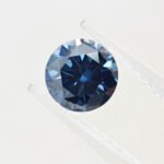 Moissanite biru potongan cemerlang bulat 01