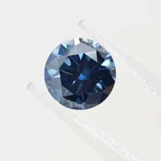 round brilliant cut blue Moissanite 01