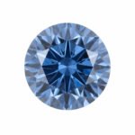 round brilliant cut blue Moissanite