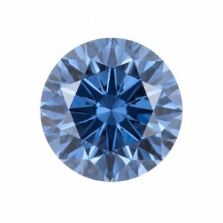 round brilliant cut blue Moissanite
