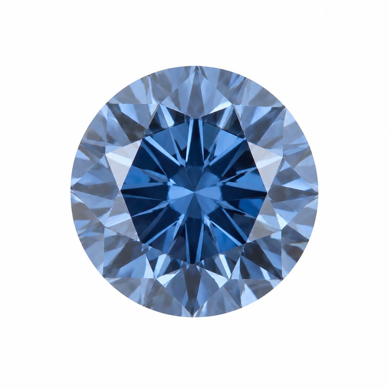 round brilliant cut blue Moissanite