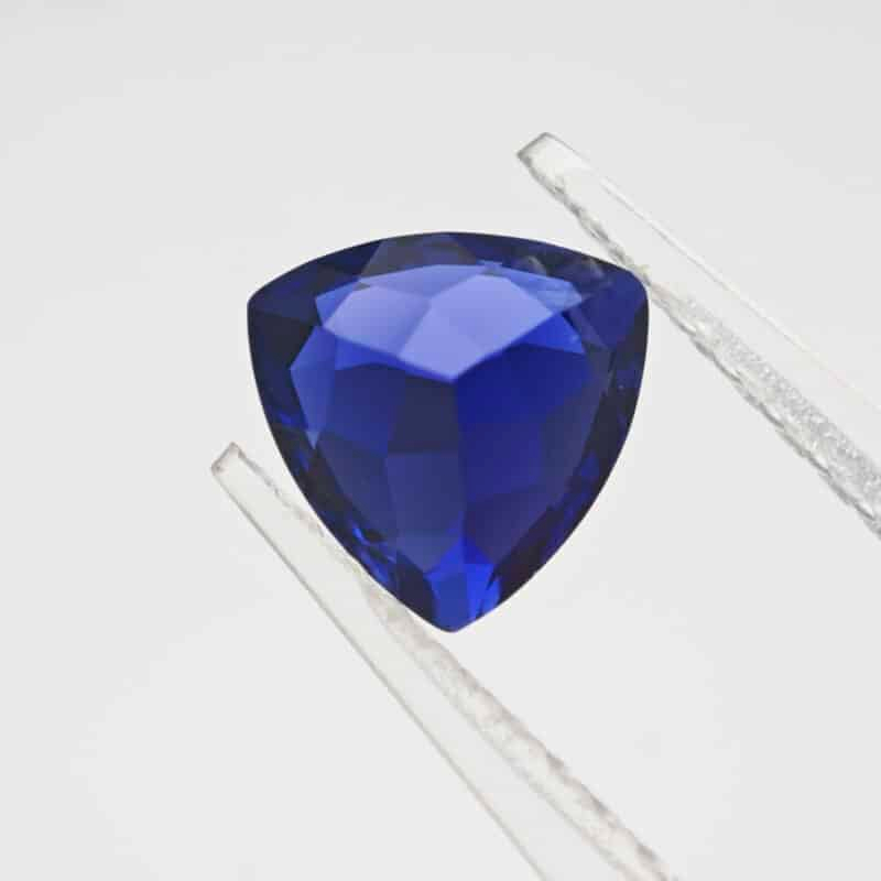 trillion cut lab grown blue sapphire 02