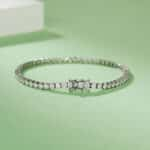 Classic 4 prongs sterling silver Moissanite tennis bracelet 1