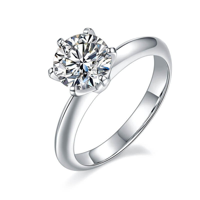 Classic 6 prong Moissanite solitaire ring 01