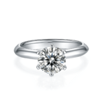 Classico anello solitario Moissanite a 6 punte 2