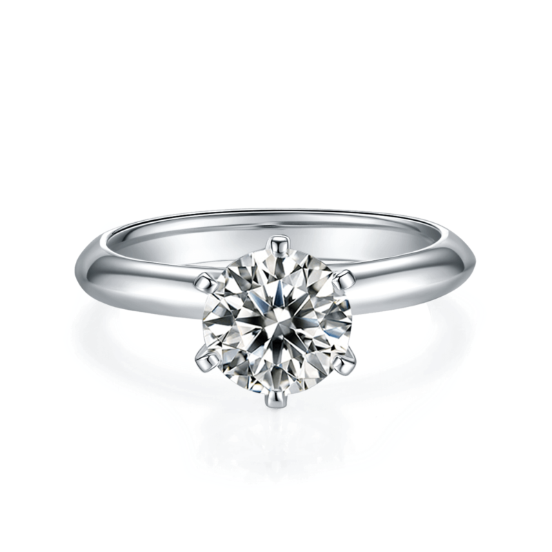 Classico anello solitario Moissanite a 6 punte 2