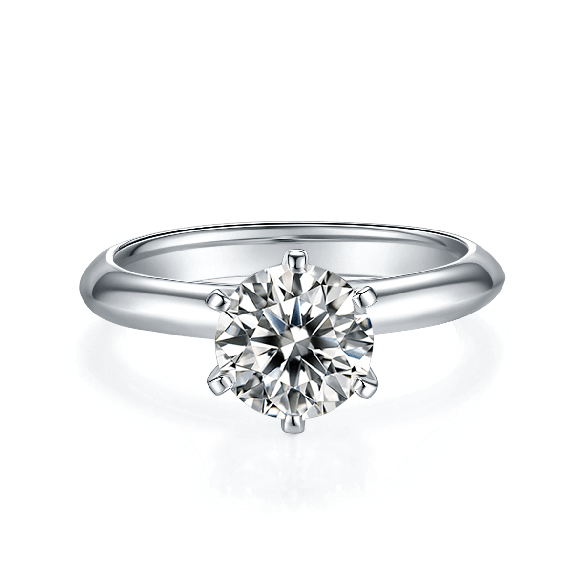 Classic 6 prong Moissanite solitaire ring 2