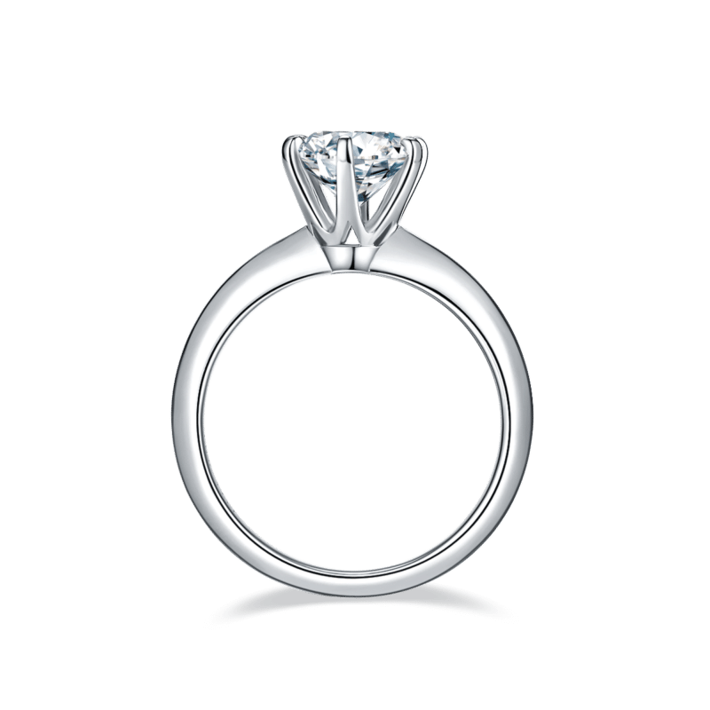 Classico anello solitario Moissanite a 6 punte 3