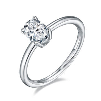 Oval cut Moissanite solitaire ring 01