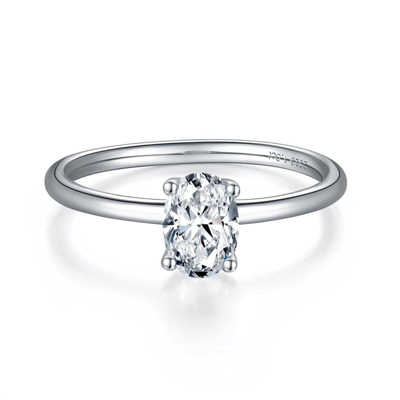 Oval cut Moissanite solitaire ring 2