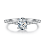 Cincin pertunangan Moissanite potongan oval 2