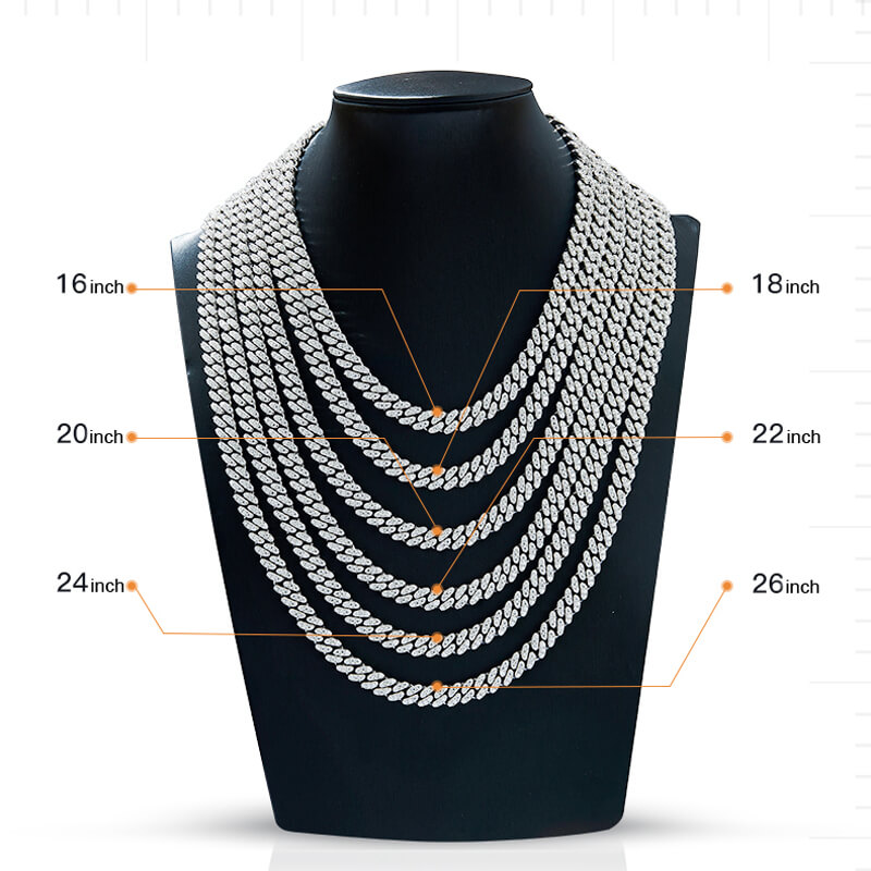 Sterling silver Moissanite Cuban link necklace 1