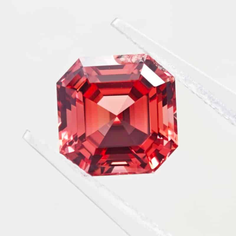 Asscher cut lab καλλιέργεια Padparadscha 01