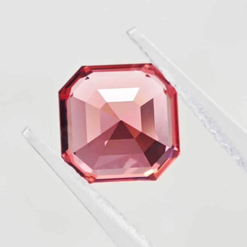 Asscher cut lab καλλιέργεια Padparadscha 02