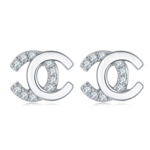 Double C Moissanite earrings 01