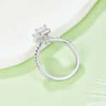 Emerald geslepen Moissanite Halo-ring M96D 03