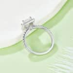 Anello Halo in moissanite taglio principessa M96E 03