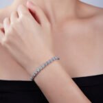 Pulseira de tênis de moissanita em formato de almofada 5 pulseira de tênis de moissanita u17c