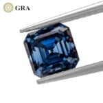 moissanite biru potongan asscher 02