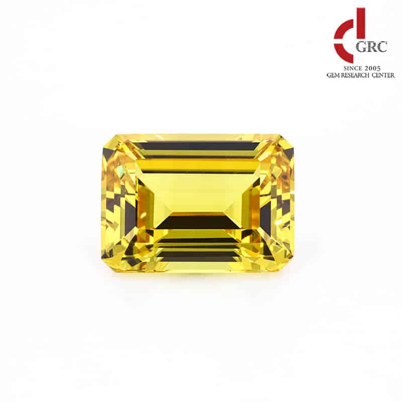 138ct Intense Yellow Emerald Cut Lab Grown Diamond VS2 Clarity IGI