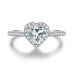 Herzschliff Moissanite Halo Verlobungsring 02