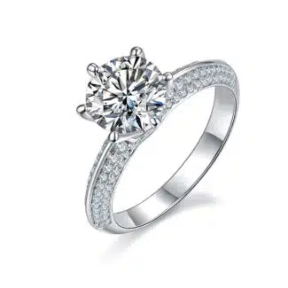 Classic Women Moissanite Engagement Ring 01