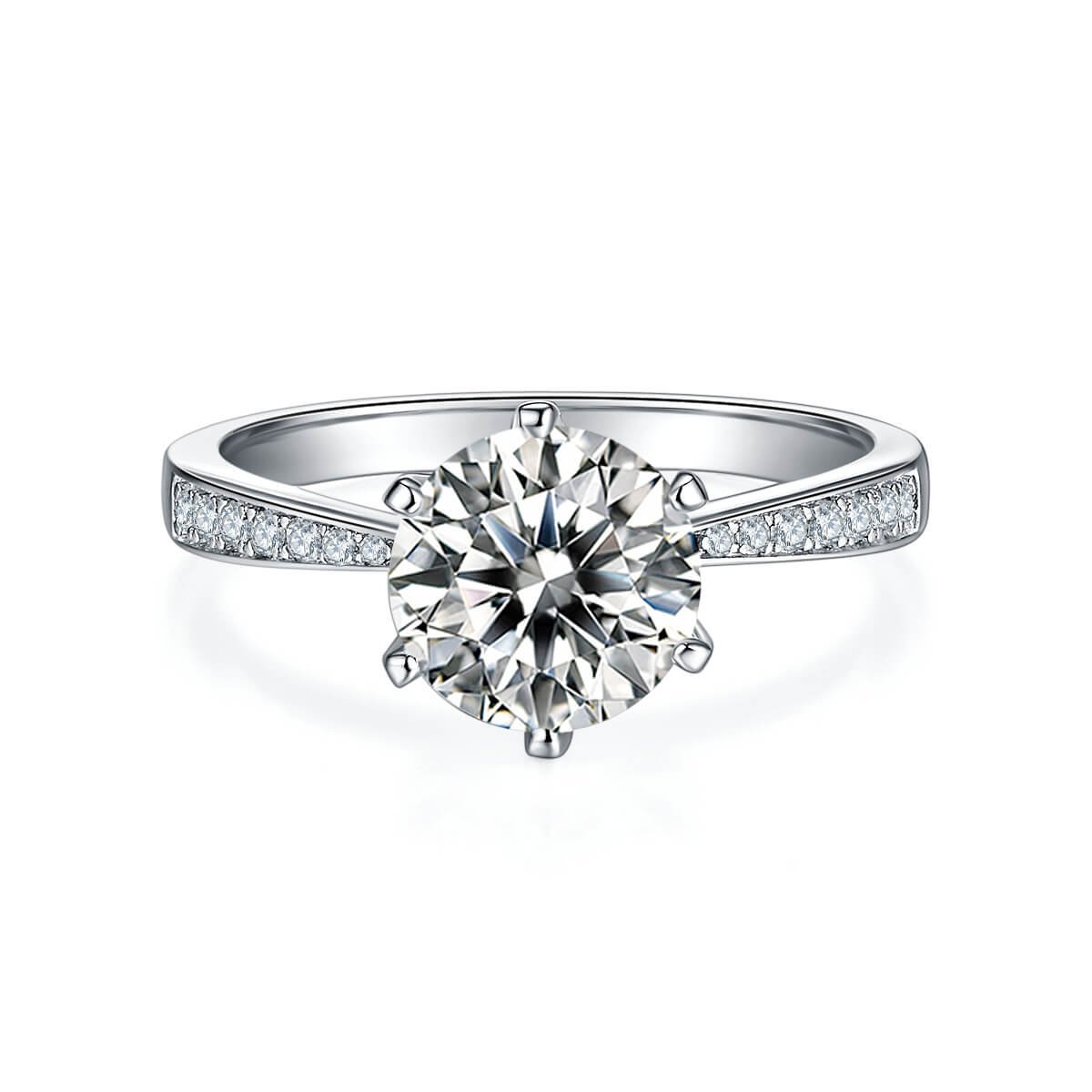 Anillo de bodas clásico de moissanita para mujer 02 Anillo de boda clásico de moissanita para mujer 02