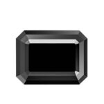 Moissanite preto com corte esmeralda 01