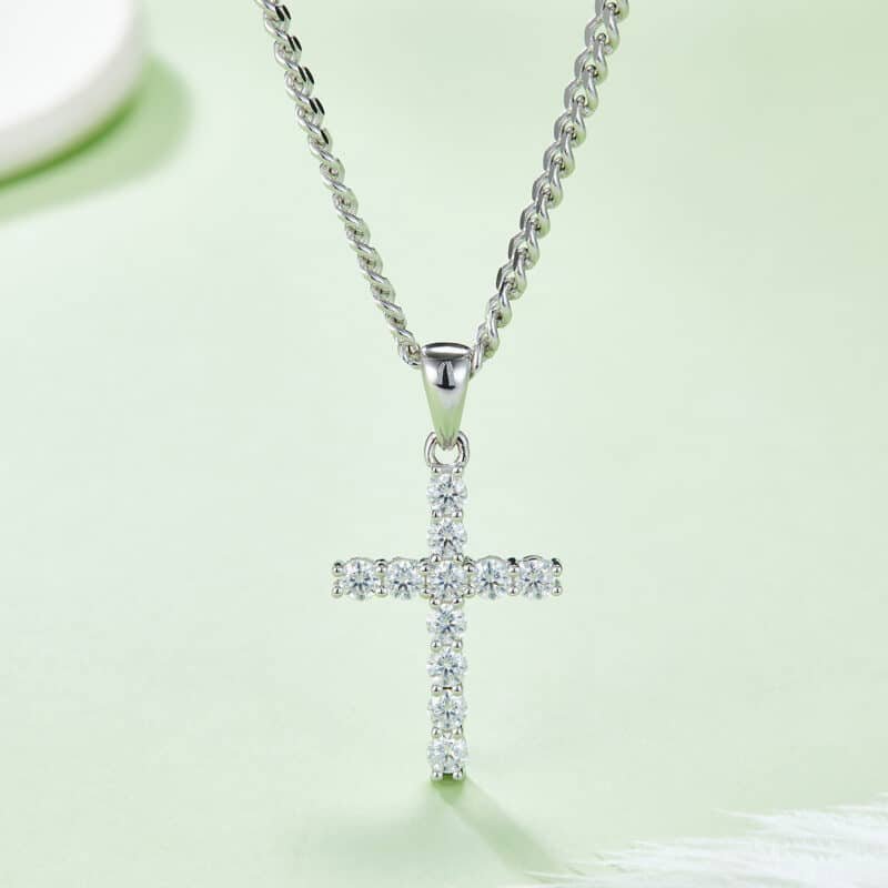 moissanite cross pendant j001a 01