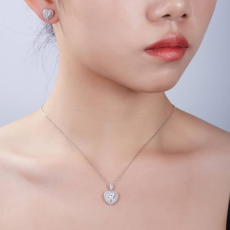 set di gioielli con moissanite t93c
