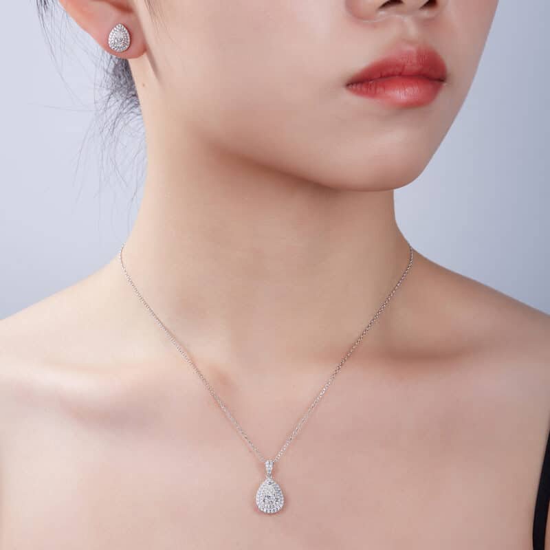 set di gioielli con moissanite t93g