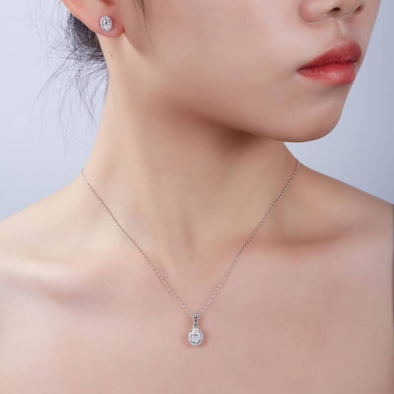 set di gioielli con moissanite t96b