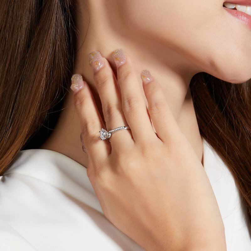 Anillo de promesa de moissanita m26a 06