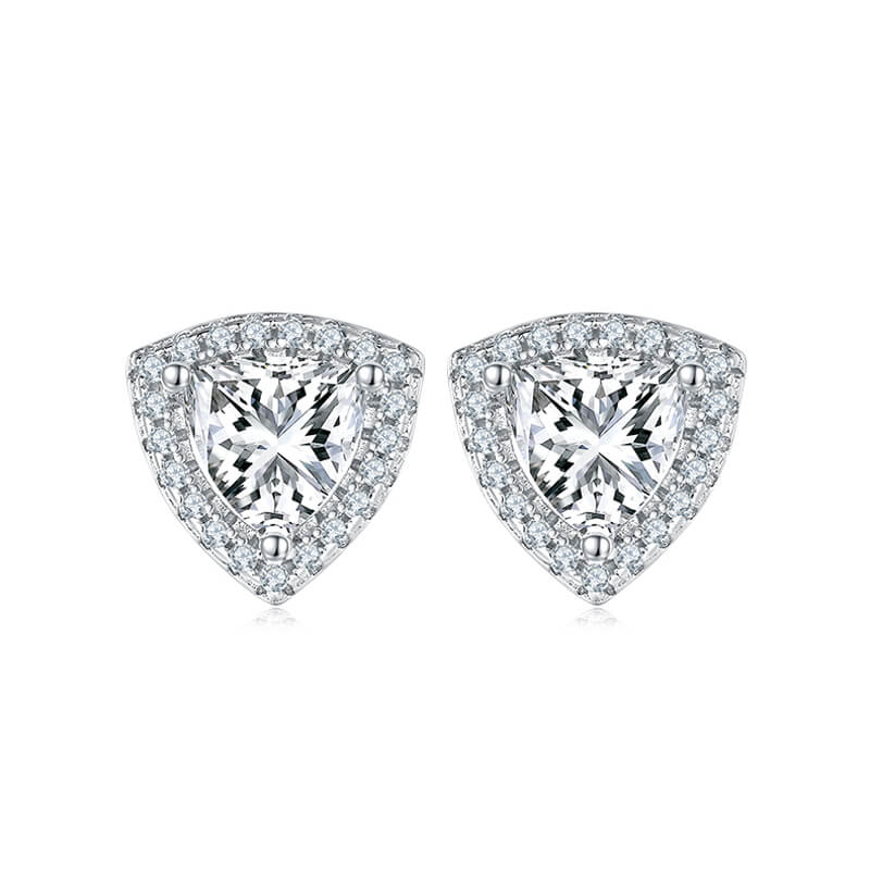 Anting halo Moissanite potongan triliun mewah T96F-E 01