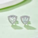 Anting halo Moissanite potongan triliun mewah T96F-E 02