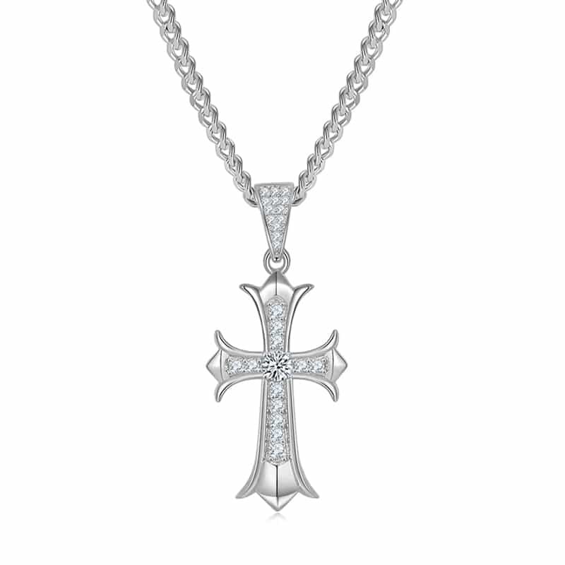 Vintage Moissanite cross pendant 01