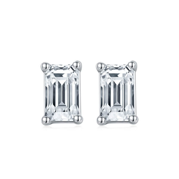 Shop Classic emerald cut Moissanite solitaire earrings Online - WeJEWELER