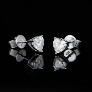 classic heart cut moissanite solitaire earrings 02