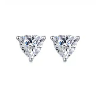 classic trillion cut moissanite solitaire earrings 01