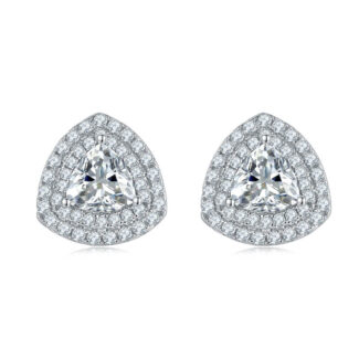 anting-anting mewah halo TRILLION cut Moissanite 01