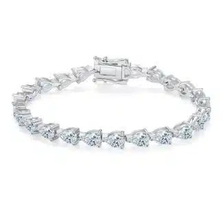 pear cut moissanite tennis bracelet 01