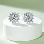 boucles d'oreilles moissanite en forme de tournesol 02