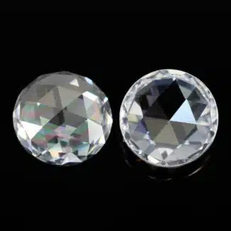 Flatback round Rose Cut Moissanite 01