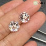 Batu Moissanite Potongan Mawar Bulat Pipih 03