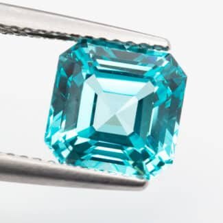 Asscher gesneden laboratoriumgekweekte Paraiba 03