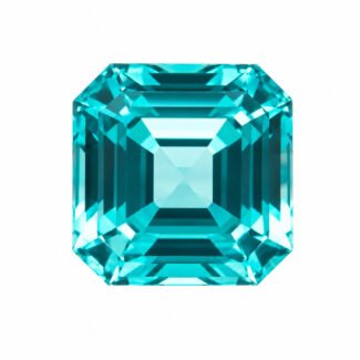 Asscher cut lab grown Paraiba YAG