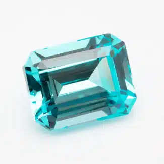 Emerald cut lab grown Paraiba 01