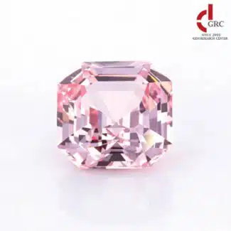 asscher cut lab grown pink sapphire
